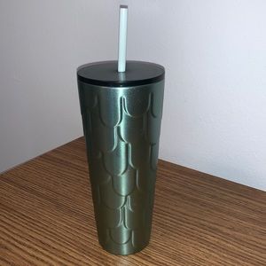 Starbucks Venti Aqua Green Mermaid Scale Tail SS Tumbler NEW